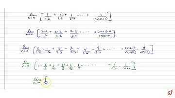 `lim_(n- gtoo) [1/(1.2)+1/(2.3)+1/(3.4)+...+1/(n(n+1))]=`