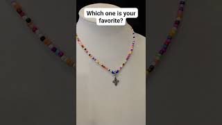 Minimal Boho style necklaces with charm #beads #smallbusiness #yeg #beads #diy #handmade