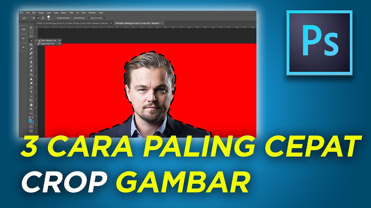 Cara paling  mudah  CROP gambar  Adobe Photoshop Tutorial 