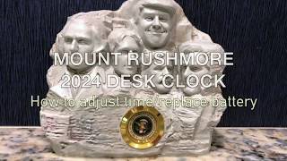 How to Adjust Time + Replace battery for Mt. Rushmore 2024 Desk Clock