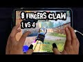 8 FINGERS CLAW 🔥 WITHOUT GYRO | 1 VS 4 TDM GAMEPLAY | IPAD PRO 90 FPS HANDCAM