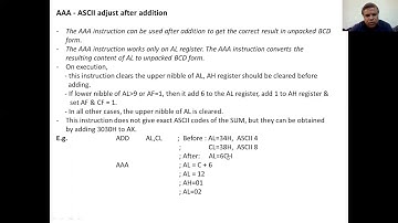 ASCII Arithmetic instructions