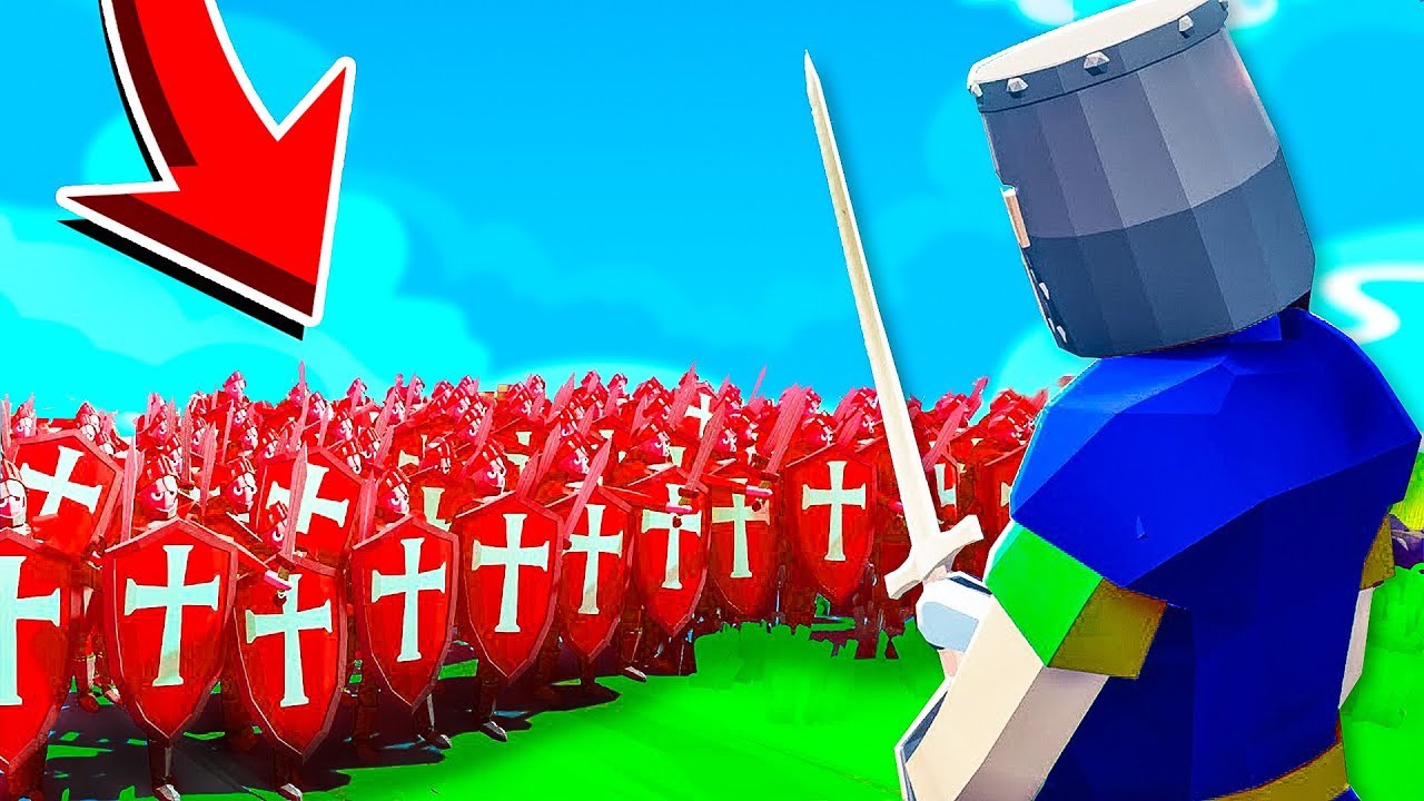 1 CAVALIERE CONTRO 10.000 ABITANTI!! - TOTALLY ACCURATE BATTLE giochi uniti
