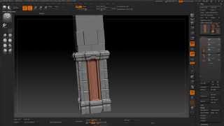 Game Environment Creation 20 - zBrush Pillar Sculpting Starting Front Section screenshot 5