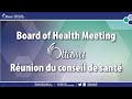 Ottawa board of health meeting  runion du conseil de sant dottawa