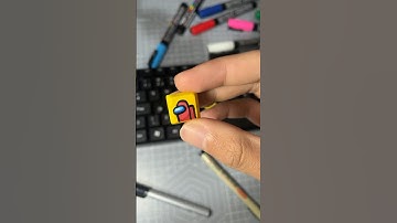 A + Among Us on keyboard 🧑‍🚀✨#art #customkeyboard