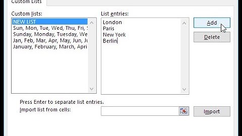 How to create edit custom list in excel