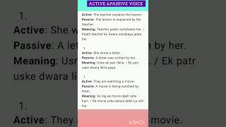 English for beginners ( active& passive voice) #ytshort #englishgrammar#reading #active&passivevoive