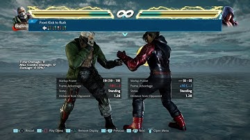 Bryan movelist with frame data display (opponent all block)