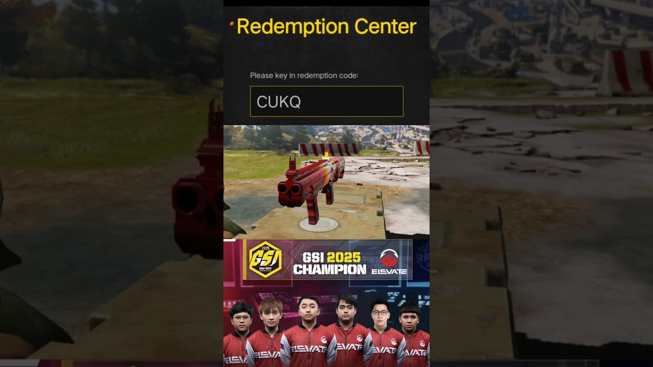 FREE REDEEM CODE ELEVATE CODM GSI 2025 CHAMPIONS THEMED WEAPON