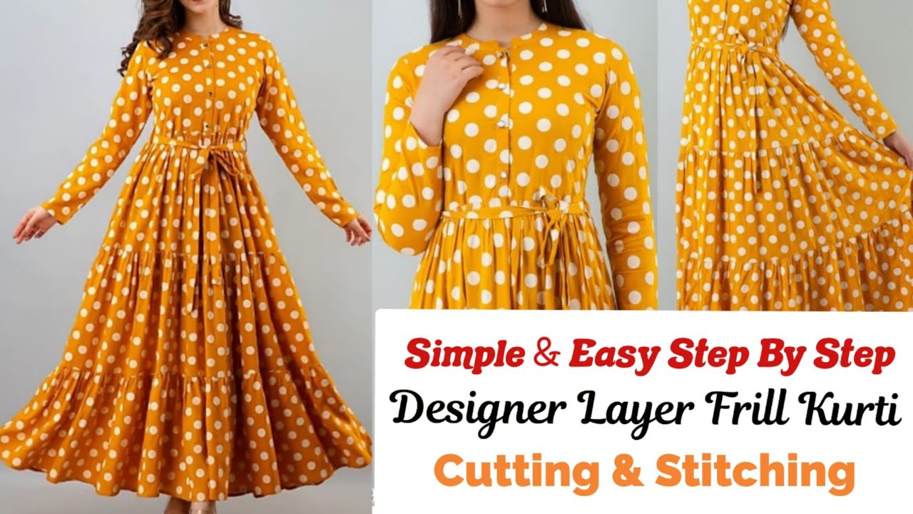 Kurti ghera/Daman design cutting and stitching @stylewithus - YouTube