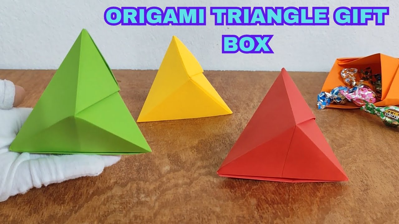 Easy Origami Triangle Gift Box | How to Make A Triangle Gift Box with ...