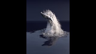 Whale Breach Simulation — Large-Scale Fluid Test in Blender
