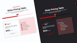 Pricing Table With Perfect Range Slider Using HTML CSS & JavaScript