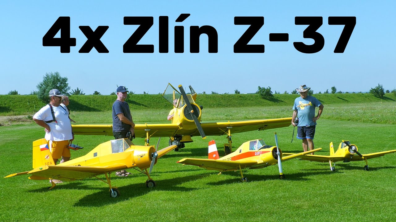 3x Zlín Z-37 | giant scale RC airplanes | 4K | Holesov 2024 - YouTube