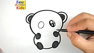 How to Draw Panda Coloring Pages | Kids Learn Drawing | Art Colors for Children