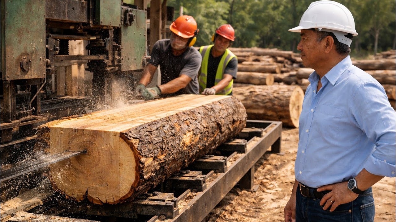 Dipantau Owner Langsung – Penggergajian Kayu Besar yang Menegangkan