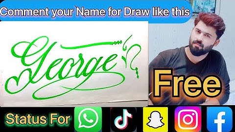 George Name Signature Calligraphy Status | How to Cursive write with cut Marker #george @george