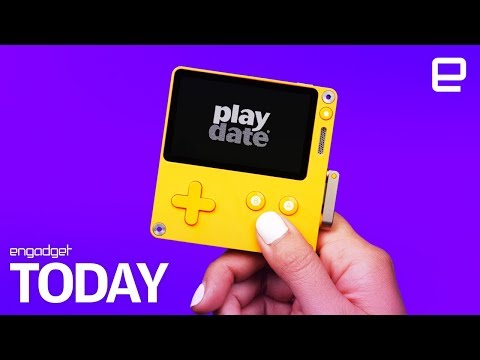 This portable game console has a black-and-white screen and a crank | Engadget Today