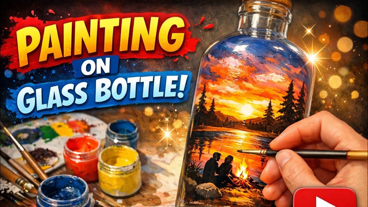 Painting on glass bottle Z,
