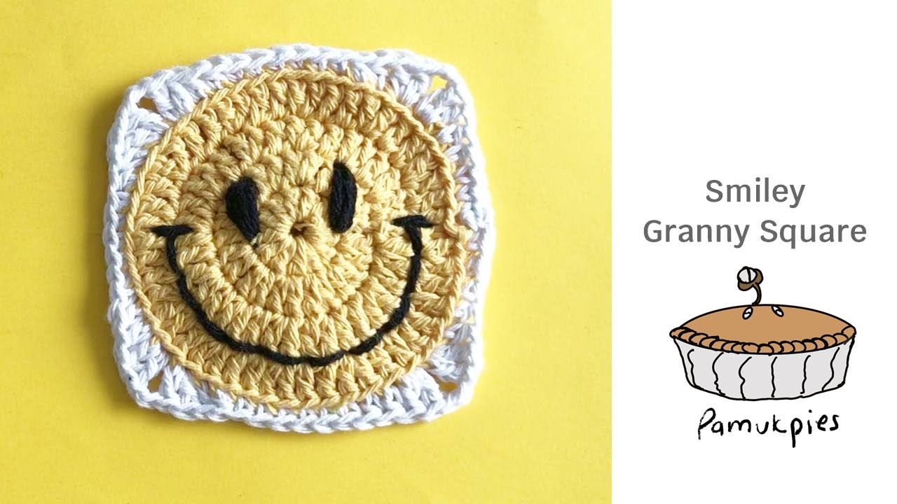 (ENG SUB) ถักโครเชต์สี่เหลี่ยมลายสมายลี่ How to crochet Smiley Granny Square Motif