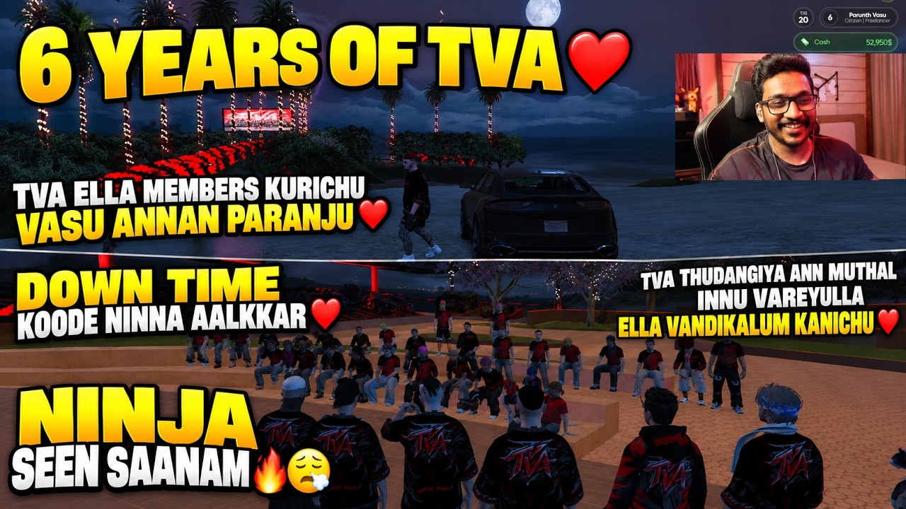 6 YEARS OF TVA ❤️🔥 VASU ANNAN OLD MEMORIES PARANJU 🥹 DOWN TIME KOODE NINNAVAR ❤️ NINJA SEEN SAANAM 🔥