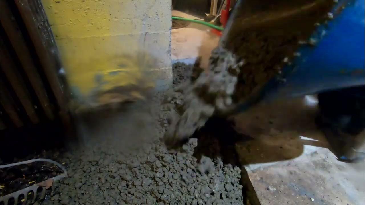 Basement concrete Part 4 Kobalt cement mixer YouTube
