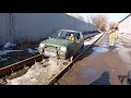 &quot;Ока&quot; превратилась в дрезину и поехала по железной дороге/the car turned into a trolley