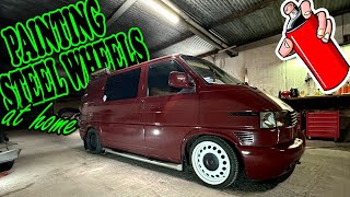 How To Paint Steel Wheels At Home (vw T4)