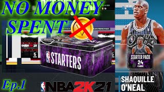 NO MONEY SPENT SQUAD | EP.1 STARTER + 20 PROMO PACKS NBA 2K21 MYTEAM