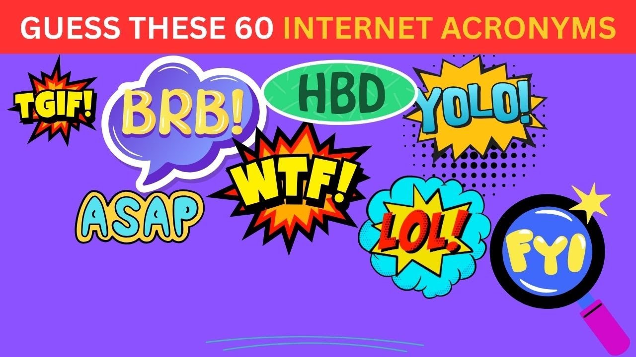 Can You Guess These 60 Internet Acronyms | Social Media Challenge!