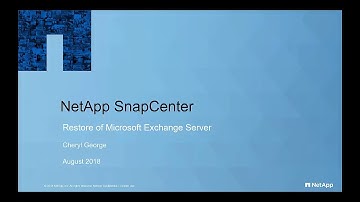 SnapCenter 4.1 Restore of Microsoft Exchange Server Database