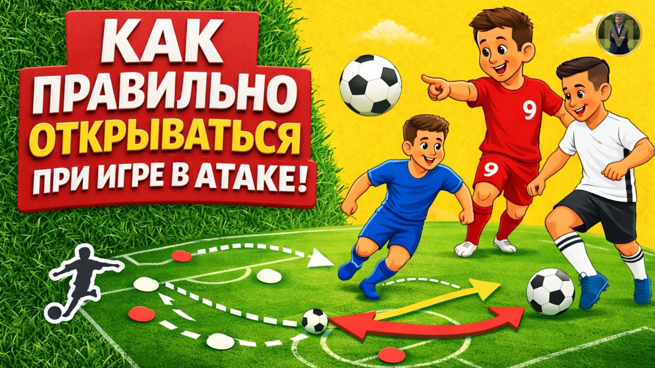 КАК ПРАВИЛЬНО ОТКРЫВАТЬСЯ ПРИ ИГРЕ В АТАКЕ | УРОК 1 ДЛЯ ФУТБОЛИСТОВ