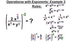 ALGEBRA & PRE-ALGEBRA REVIEW: Ch 2 Review (8 of 54) Operation w/ Exponents: Ex. 3
