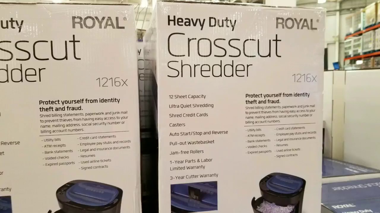 costco royal heavy duty cross cut shredder 49 youtube royal cross cut shredder 12 sheet capacity