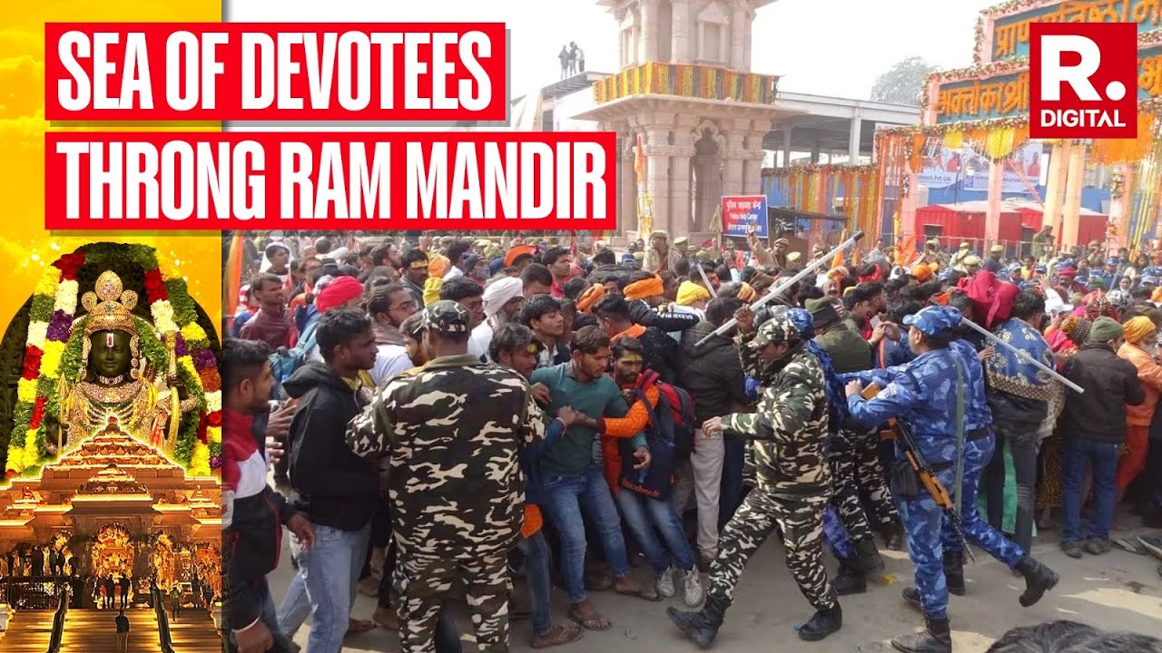 Massive Crowds Continue To Throng Ram Temple, Cops Urge Devotees To Delay Visit | Ram Lalla Darshan