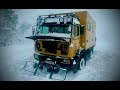 Atrapados en la nieve con el #camión 4x4 #camper durante la tormenta #filomena