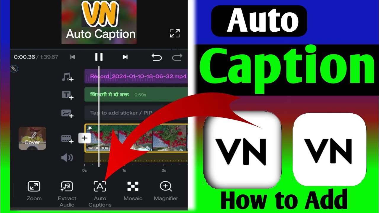 How to add vn app auto Caption VN Auto caption auto_caption YouTube
