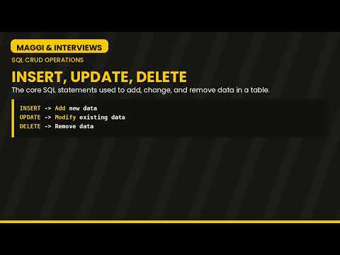 SQL INSERT, UPDATE, DELETE & ALTER Explained | TRUNCATE vs DROP | Maggi & Interviews