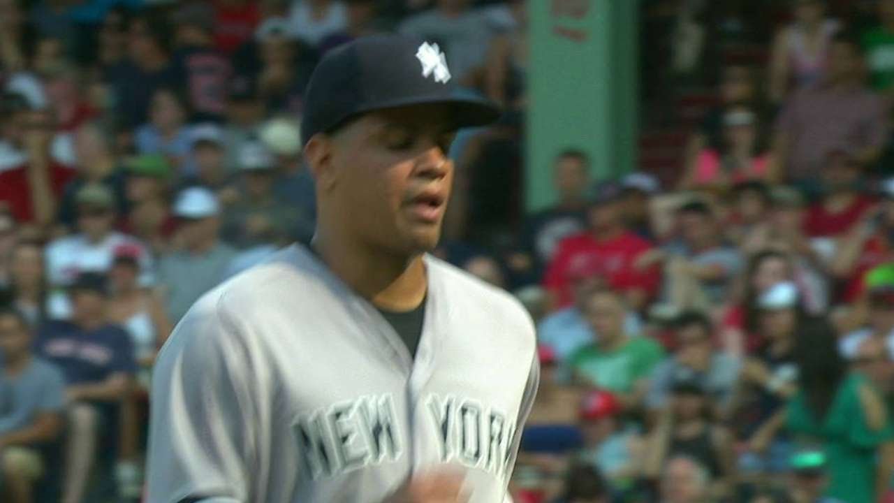 NYY@BOS: Betances fans Betts to get out of a jam