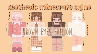 Aesthetic HD Minecraft Skins~Brown Eyes Edition~with links~ MCPE screenshot 4