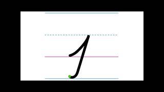 D'Nealian cursive lowercase letter j