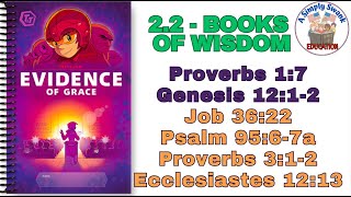 2.2 - Books of Wisdom - - #T&amp;T - #Memory Verses #AWANA, #EVIDENCE OF #GRACE