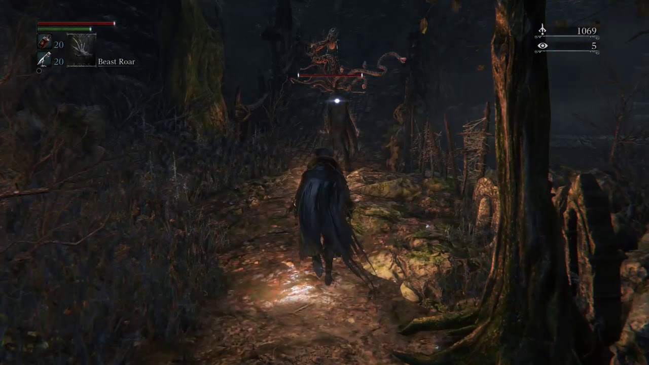 Beatrice D. uses Beast Roar on a Vermin Host in Forbidden Woods.