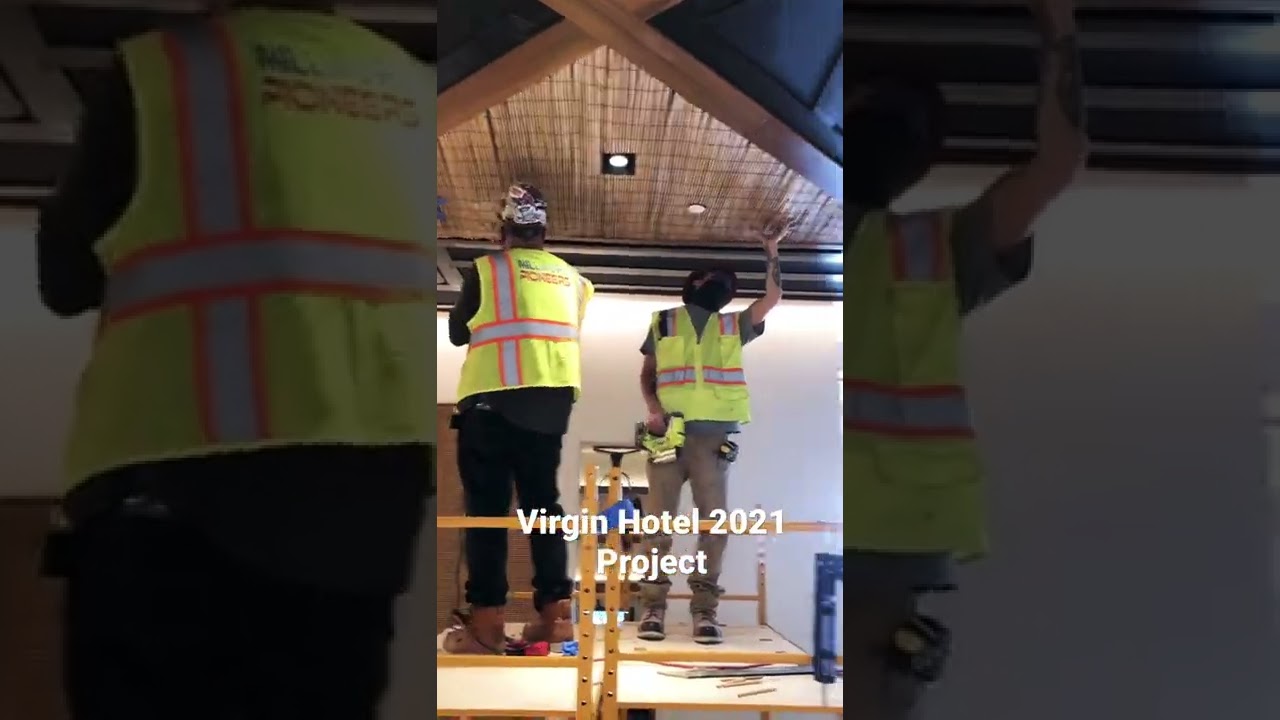 Millwork installation at Virgin Hotel 2021 project.