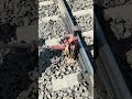 track lift by manually jack #railway #railtrack #trackwork #shorts