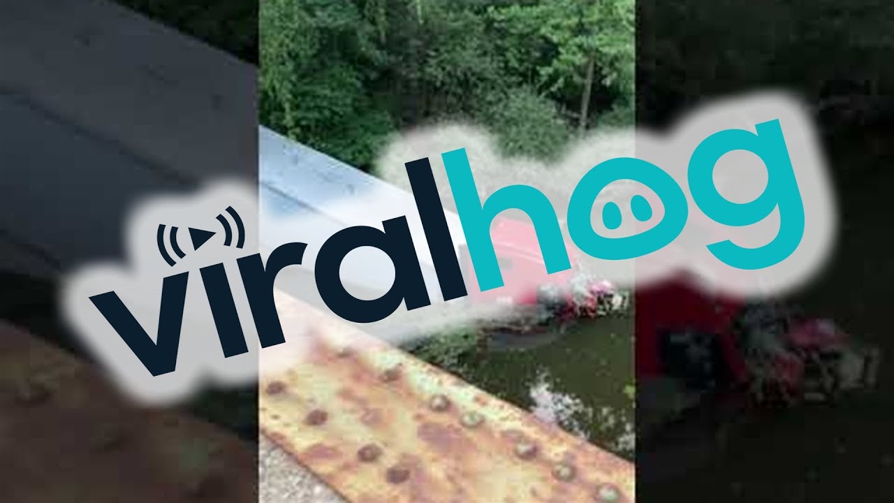 Semi Truck Goes For a Swim || ViralHog