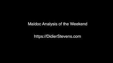 Maldoc Analysis of the Weekend