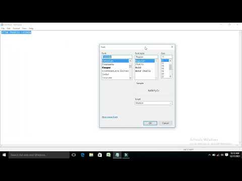 notepad font size