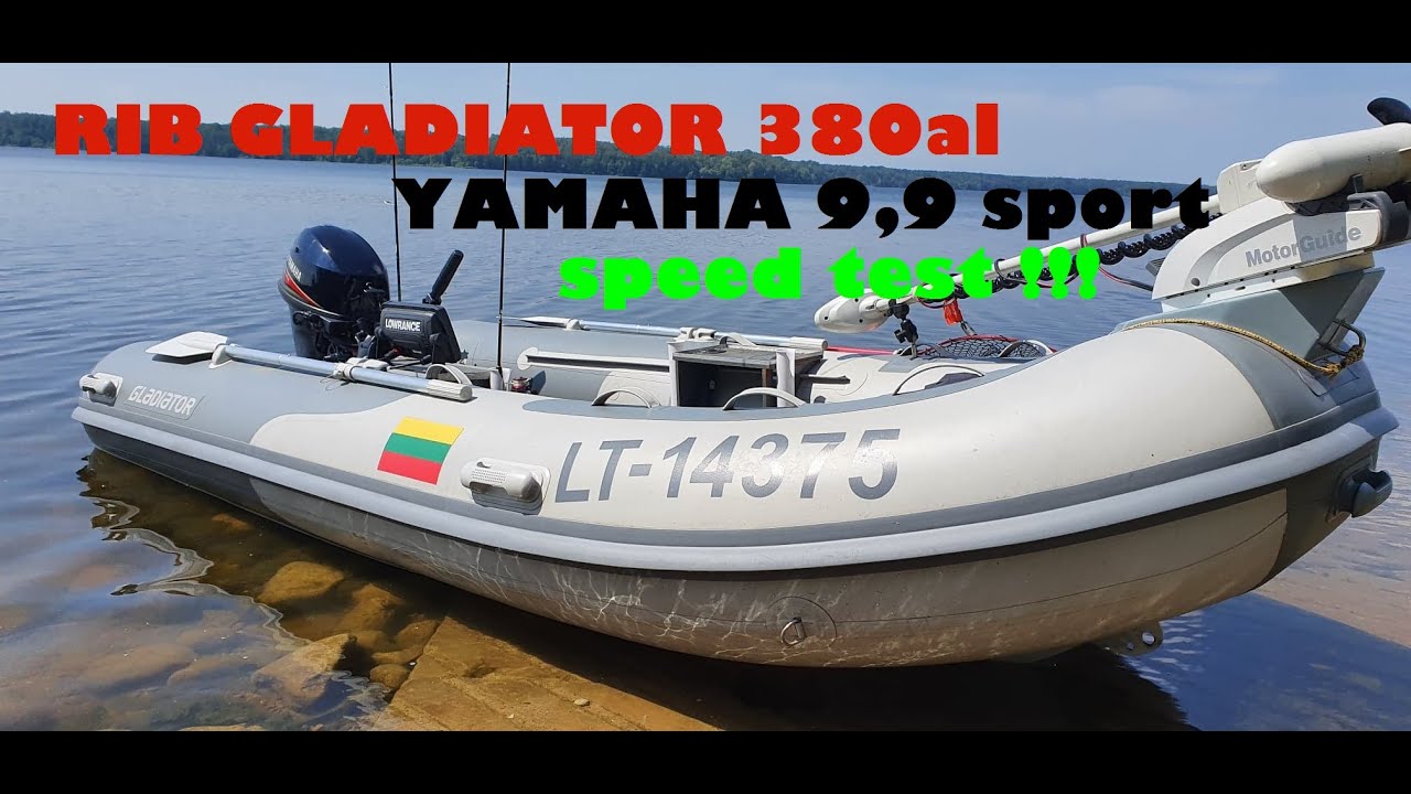Yamaha 9.9 sport 4stroke. RIB Gladiator 380al Speed Test/Тест